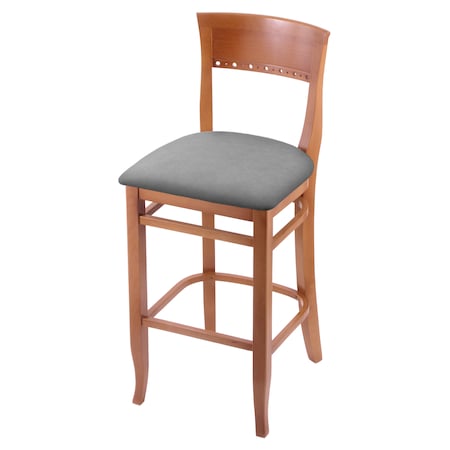 Holland Bar Stool Co 25" Counter Stool, Medium Finish, Canter Grey Seat 316025Med007